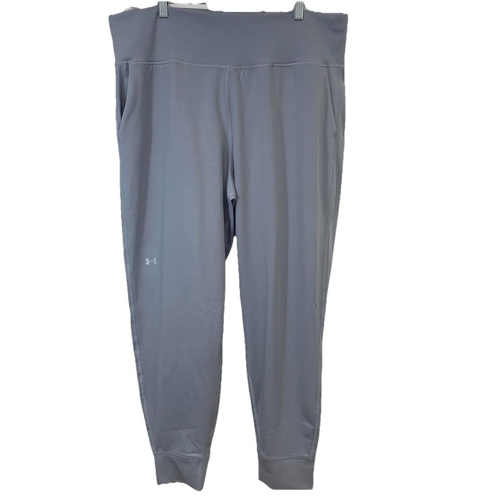 Under Armour Fitted Joggers Woman XXL Stretch Pockets Elastic Waist Gray Cuff